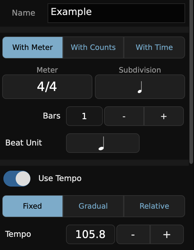 Metronome Presets Name