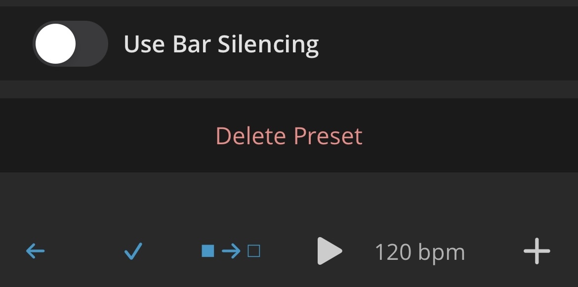 Metronome Presets Delete