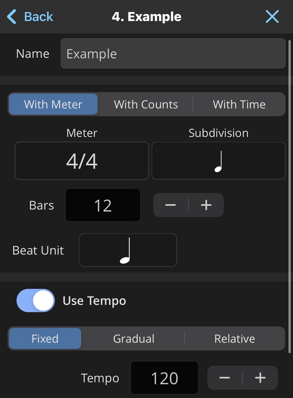 Metronome Presets Name