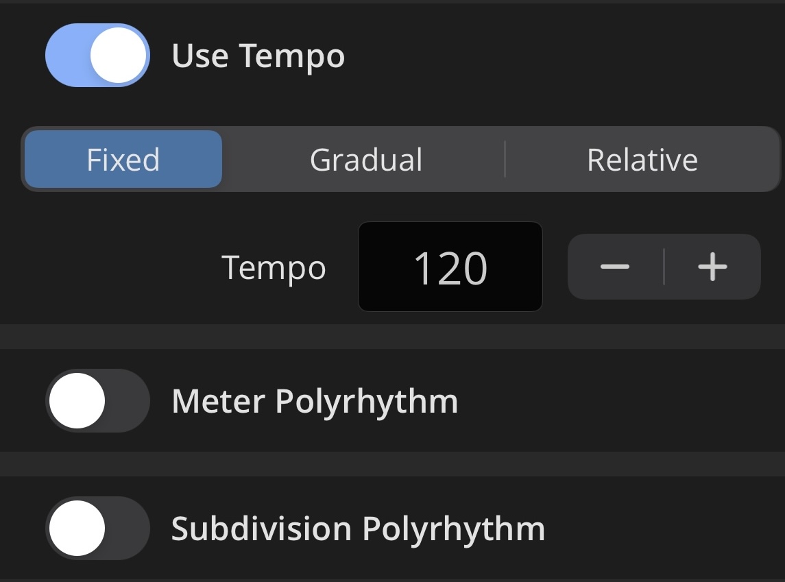 Metronome Presets Tempo